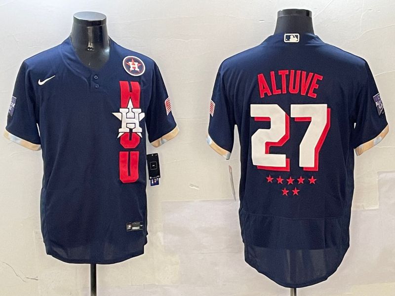 Men Houston Astros #27 Altuve Blue All star Elite 2025 Nike MLB Jersey style 1->houston astros->MLB Jersey